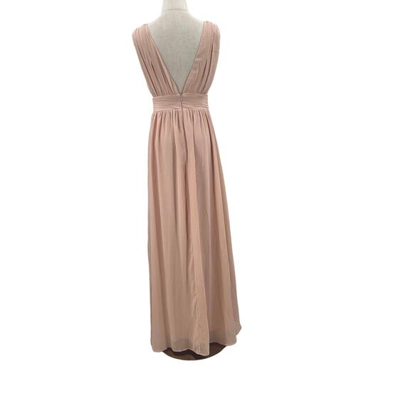 LULU'S SZ S Heavenly Hues VNeck Blush Maxi Goddess Bridal Gown Dress NEW B51 - Picture 4 of 10